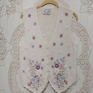 Erika Vest ribbon embroidery and beads vintage inv 101